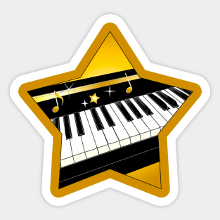 Piano in a Star Sticker